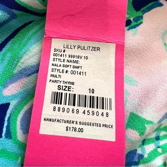 Lilly Pulitzer NWT Nala Soft Shift Dress Party Thyme Blue Floral Women’s 10 - Picture 12 of 12